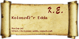 Koloszár Edda névjegykártya